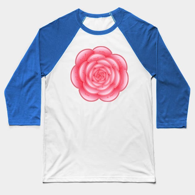 Pink Rose Line Art Baseball T-Shirt by PhotoArts